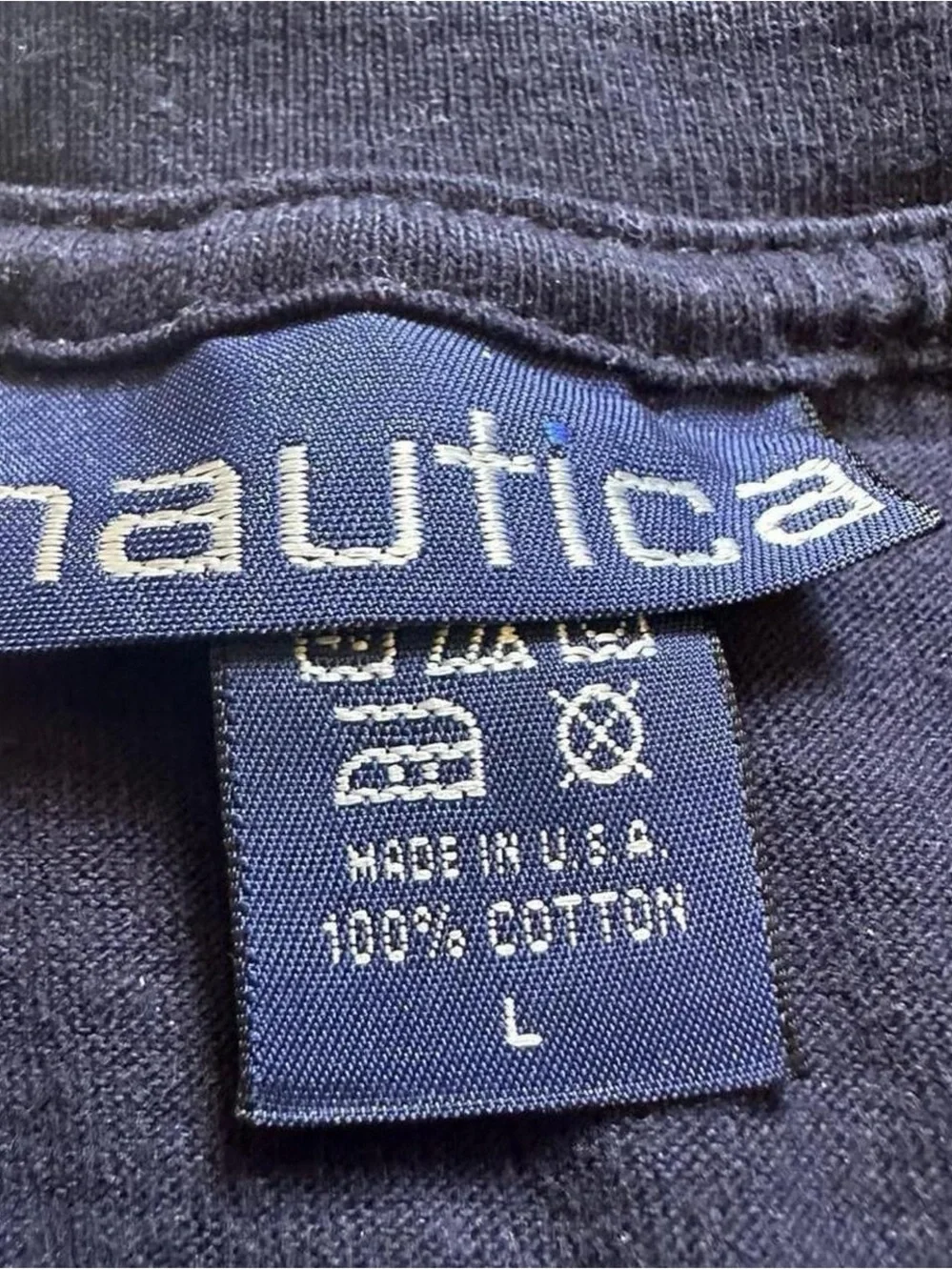 Vintage 1990s Nautica Navy Sail Graphic Tee Large - Picture 5 of 5